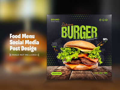 Food Social Media Post Template Design templates