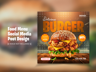 Food Social Media Post Template Design templates