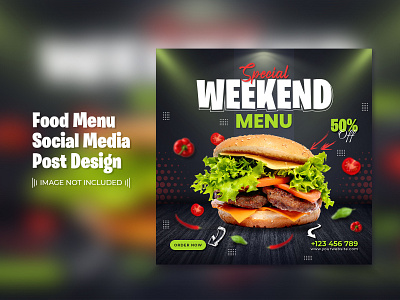 Food Social Media Post Template Design templates