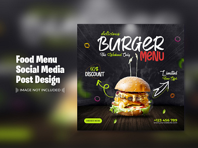 Food Social Media Post Template Design templates