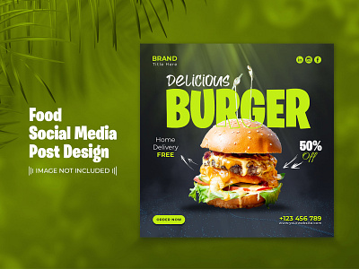 Food Social Media Post Template Design templates