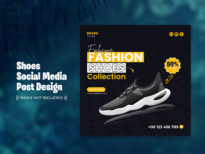 Shoes Social Media Post Template Design shop