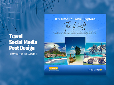 Traveling Social Media Post Template Design