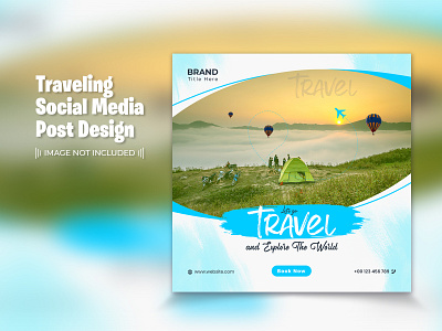 Traveling Social Media Post Template Design