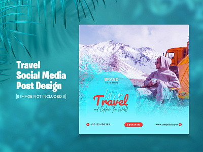 Traveling Social Media Post Template Design