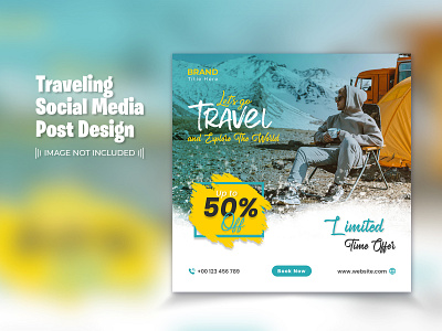 Traveling Social Media Post Template Design