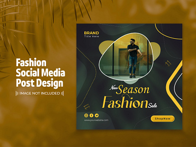 Fashion Social Media Post Template Design discount