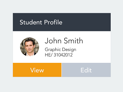 Profile Widget avenir button flat interface login portal simple student type ui user