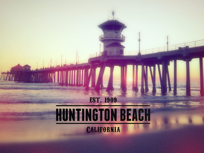 Huntington Beach beach california huntington beach location old old time over exposed slab style type vintage
