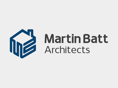 Martin Batt Architects Logo Update blue grey oblik type wip logo brand identity cube architect architecture martin batt degree isometric