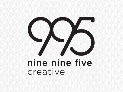 Nine Nine Five Creative agency background black branding brandmark design gotham light link linked logo logo mark medium numerical subtle texture