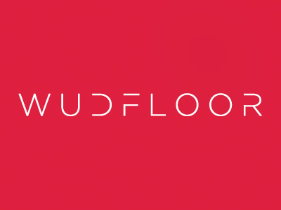 Wudfloor Logo Concept brand clean durham effective floor flooring fresh gotham id identity light logo mark modern north east red simple thin timba timber white