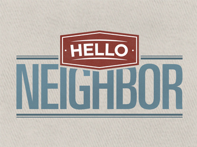 Hello Neighbor badge blue freelance grunge hello line muted neighbor red shape texture type typography vector vintage