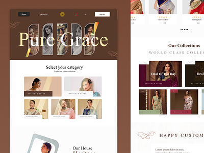 Saree Website 1 branding classic commerce typography ui ux web design website
