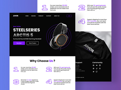 AIVOR - Gaming Gear Ecommerce branding graphic design logo ui