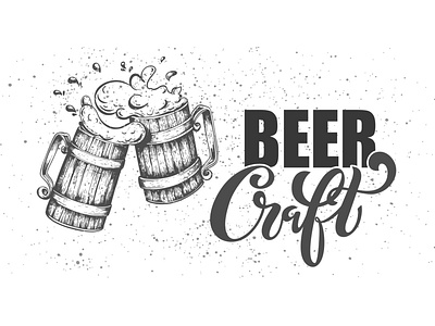 Craft beer illustration and lettering beer branding design icon illustration lettering logo typography vector