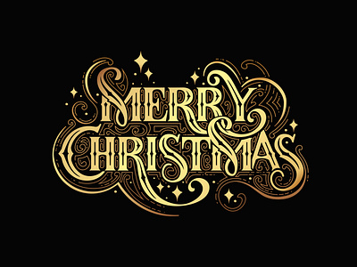 Merry christmas lettering. Vector illustration.