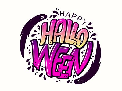 Happy halloween holiday lettering branding design halloween icon illustration logo typography vector