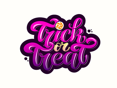 Trick or Treat - Happy halloween holiday lettering branding design halloween icon illustration logo typography vector