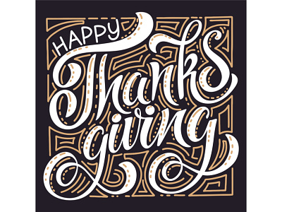 Happy thanksgiving festive lettering and illustration branding design icon illustration logo thanksgiving typography vector