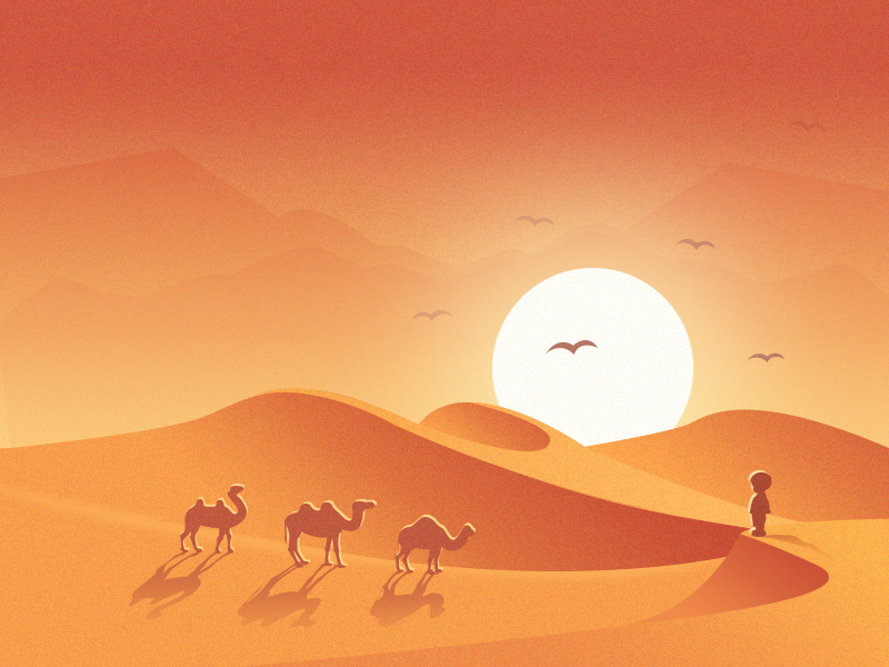 Illustration ( Desert ) by luking | Dribbble | Dribbble