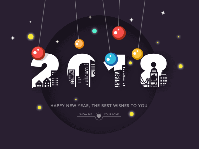 2018 animation branding design happy new year icon new year