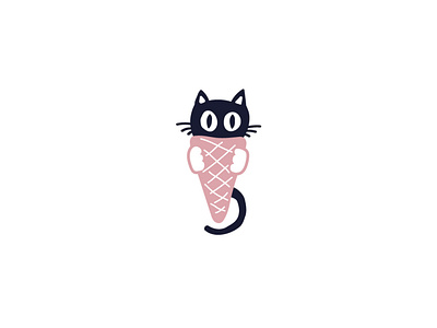 Black Cat Ice Cream Logo