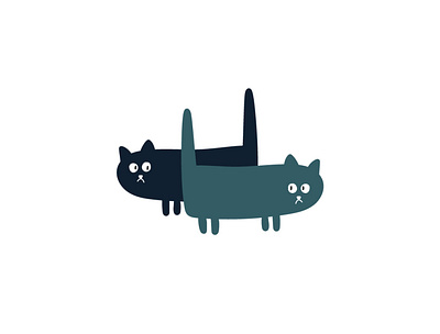Two Cats Logo animal animals buy cat cats design for sale illustration logo logos logotype pet pets sale sales
