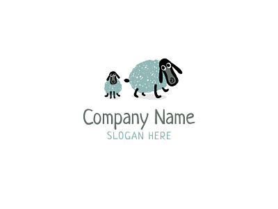 Sheep Mom and Baby Logo animal animals baby buy child children curls draw kids logo logos logotype love mom mother pet sale sales sheep sheeps