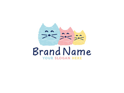 Cat Family Logo animal animals beauty buy cat cats colorful family food for sale logo logos logotype love pet pets sale sales