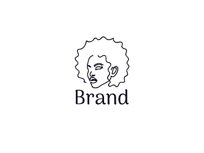 Fashionable Woman Logo afro beauty buy cosmetic cut fashion girl hair haircut line lines logo logos logotype people sale sales woman