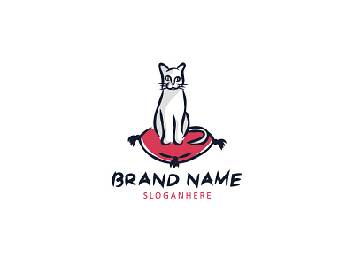 Cat On Pillow Logo animals beauty buy cat cats fashion for sale handmade hause home homemade logo logos logotype pet pets pillow sale sales