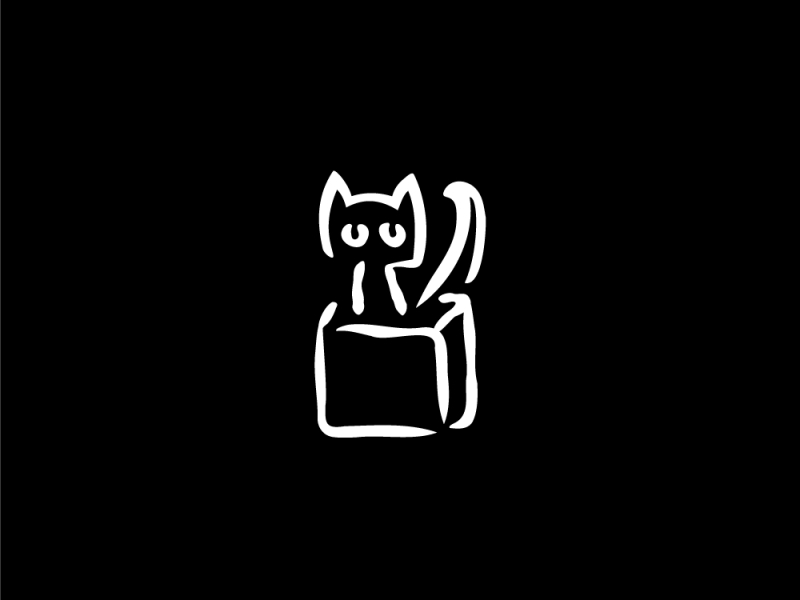 Black Cat in Box Logo by Yuliya Beloni on Dribbble