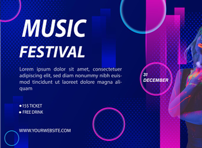 Music Festival Banner app banner design branding design flyer graphic design icon illustration logo music music festival typography ui ux vector