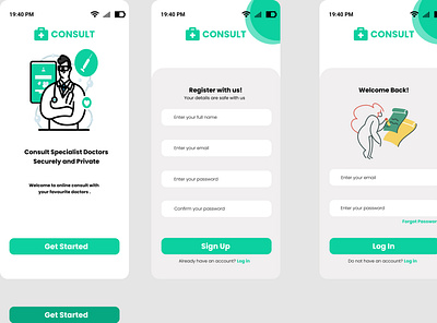 Consultation mobile App design ui