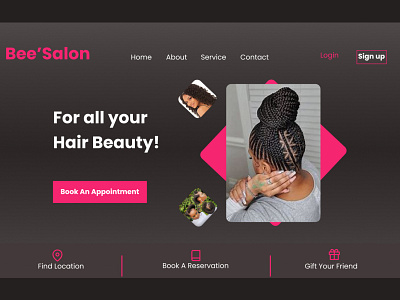 Salon Landing page design ui ux