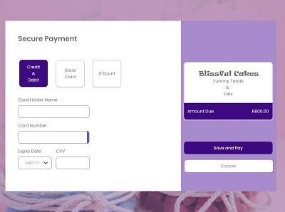 Credit Card Checkout design ui