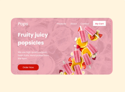 Popsicle landing page design ui