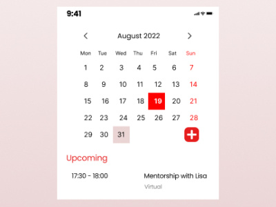 Calendar design ui