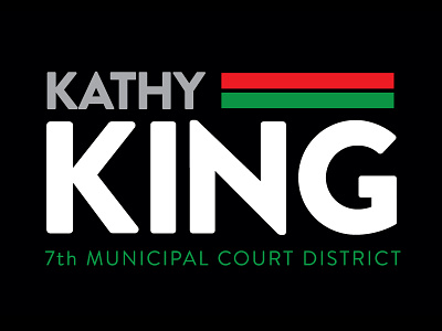 Kathy King black branding brandon text green identity judge logo red
