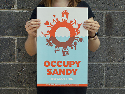 Occupy Sandy Poster awards graphic design illustration occupy occupy sandy poster water waves