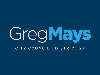 Greg Mays 2013 - Final Logo blue branding gotham identity logo political typography