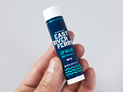 East River Ferry Lip Balm blue lip balm packaging turquoise wave