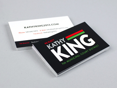 Kathy King Business Cards black branding brandon text business cards graphic design green red