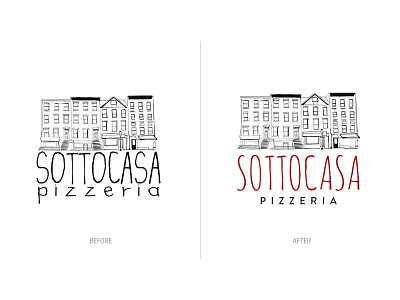 Sottocasa Logo Update branding brooklyn brownstones identity illustration logo pizza pizzeria typography
