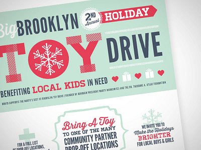 Big Brooklyn Toy Drive 2013 brooklyn green holiday mint nyc poster red snowflake toy drive