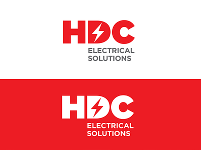 HDC Logo Concept bolt branding design grey identity lighting logo nyc red typography vector