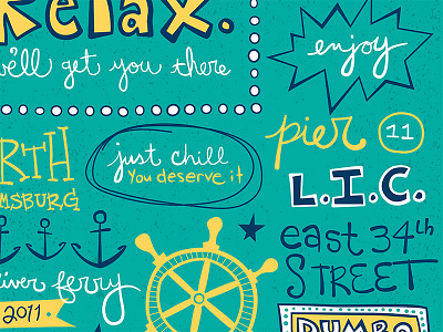 Hand lettering project - Sneak v2 anchor hand lettering illustration nautical turquoise typography