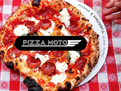 Pizza Moto Postcard 5x7 brooklyn photography pizza postcard print restaurant typography