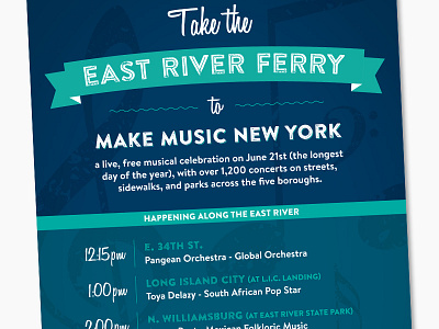 East River Ferry / Make Music NY Poster